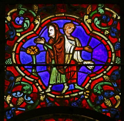 Spettatori, scena dalla Vita di San Martino, Cattedrale di Chartres da French School